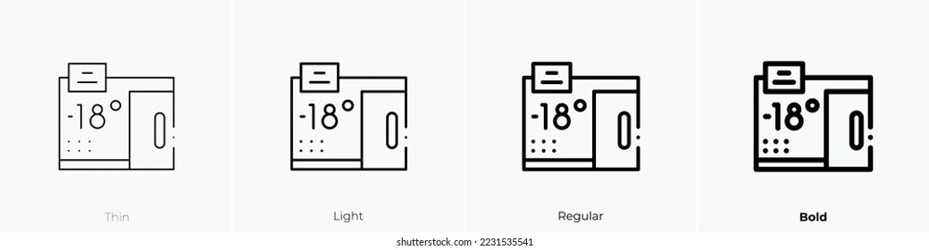 refrigerator icon. Thin, Light Regular And Bold style design isolated on white background