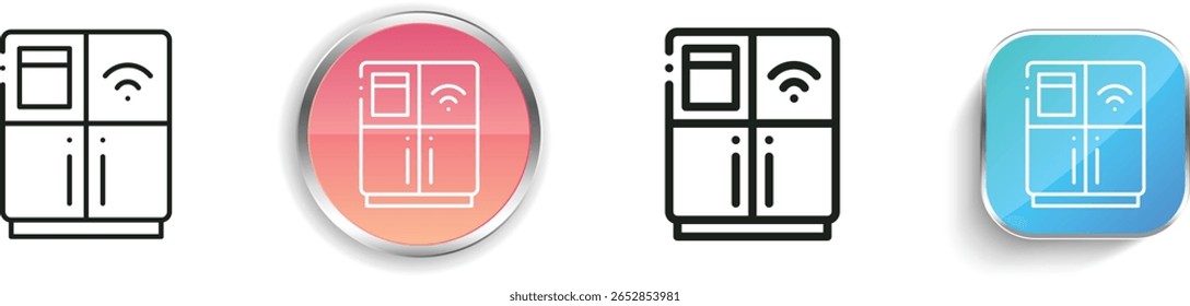 refrigerator icon. Thin Linear, Regular and Button Style Design Isolated On White Background