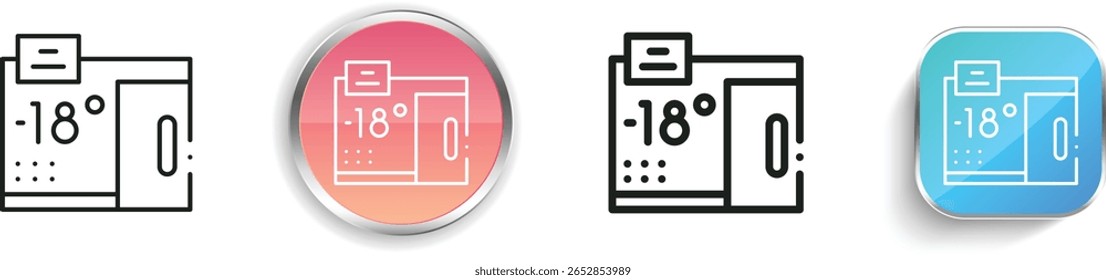 refrigerator icon. Thin Linear, Regular and Button Style Design Isolated On White Background