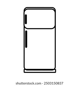 Refrigerator icon vector in black and white. Vector white background.