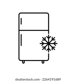 Refrigerator Icon Vector Icon Design Template. Editable Stroke on white background..eps