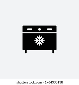 Ilustración de estilo plano vectorial del icono del refrigerador