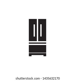 Refrigerator icon vector. Freezer icon. Refrigerator electronic symbol illustration. Flat design style on white background.