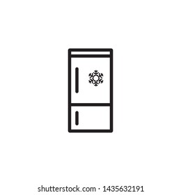 Refrigerator icon vector. Freezer icon. Refrigerator electronic symbol illustration. Flat design style on white background.