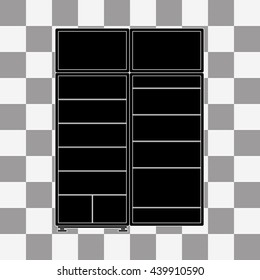 refrigerator Icon vector on a transparent