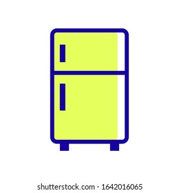 Refrigerator icon vector on white background
