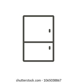 Refrigerator icon vector. Outline fridge, line kitchen symbol. Trendy flat ui sign design. Thin linear graphic pictogram for web site, mobile application. Logo illustration.