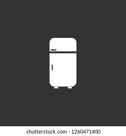 refrigerator icon vector. refrigerator sign on black background. refrigerator icon for web and app
