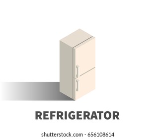 Refrigerator icon, vector symbol in isometric 3D style isolated on white background.