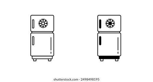 Kühlschrank-Symbol mit weißem Hintergrund, Vektorgrafik