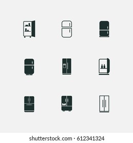 refrigerator icons set vector