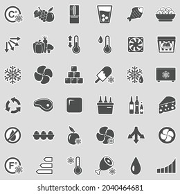 Refrigerator Icons. Sticker Design. Vector Illustration.