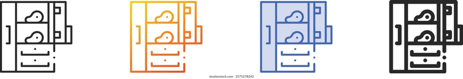 refrigerator icon.Thin Linear, Gradient, Blue Stroke and bold Style Design Isolated On White Background