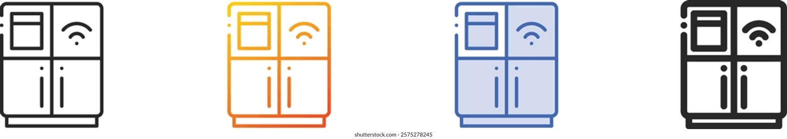 refrigerator icon.Thin Linear, Gradient, Blue Stroke and bold Style Design Isolated On White Background