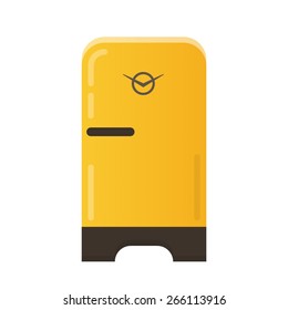Refrigerator illustration in flat style with long shadow. Scalable vector eps illustration.