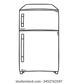 refrigerator illustration outline isolated vector	