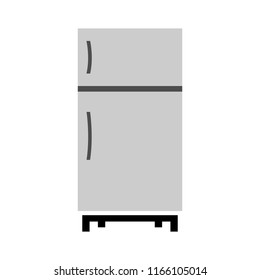 refrigerator illustration - vector fridge isolated - home kitchen appliance. electric household