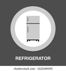 refrigerator illustration - vector fridge isolated - home kitchen appliance. electric household