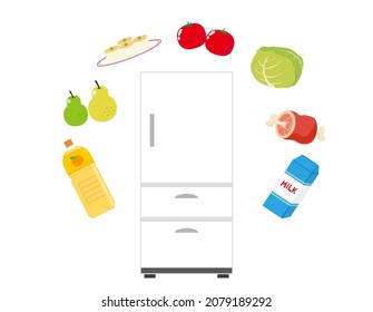Refrigerator illustration . Vector illustration . Icon .
