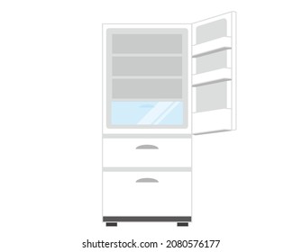 Refrigerator illustration . Vector illustration . Icon .