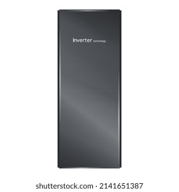Refrigerator inverter technology. Gray color vector illustration.