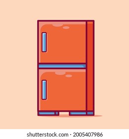 refrigerator isolated cartoon vector illustration in flat style