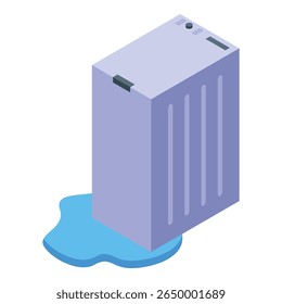 Refrigerator leaking water and creating puddle on the floor, requiring urgent repair by a technician