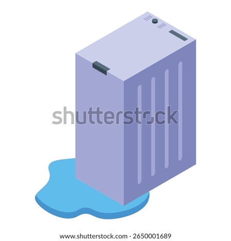 Refrigerator leaking water and creating puddle on the floor, requiring urgent repair by a technician