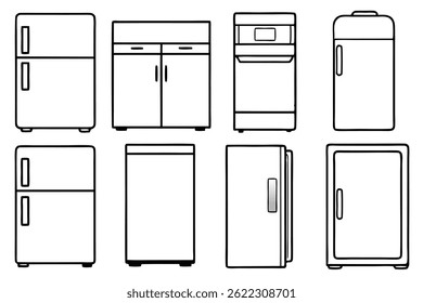 refrigerator line art minimalist design for kitchen decor