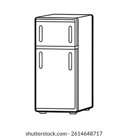 Refrigerator Line Art Vector Outline Illustration

