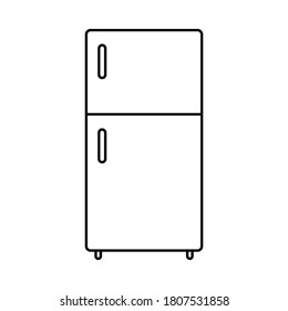 Vector de arte de línea de refrigerador, icono plano simple, vector de ilustración
