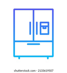 Refrigerator Line Gradient Icon Design