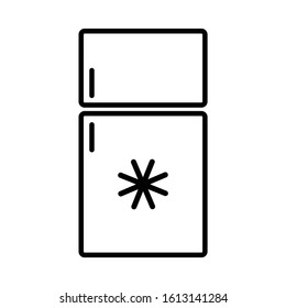 refrigerator line icon vector  black sign