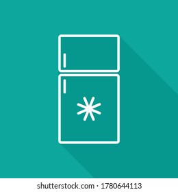  símbolo de la línea del refrigerador vector signo negro con sombra larga 