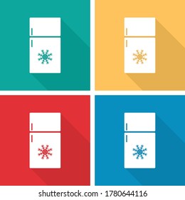  refrigerator line icon vector  black sign with long shadow 