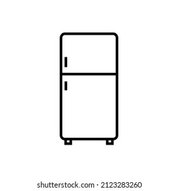 Icono de línea del refrigerador, logo del contorno del vector aislado en fondo blanco