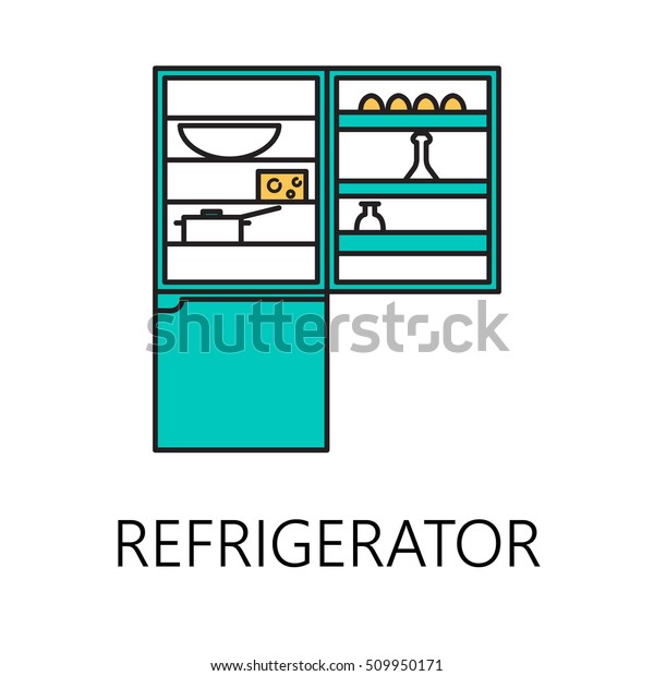 Refrigerator Line Icon Vector Symbol On Stock Vector (Royalty Free
