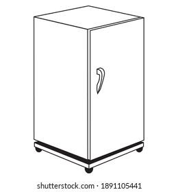 refrigerator line vector illustration.
isolated on white background.Top view