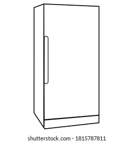 refrigerator line vector illustration,isolated on white background for education,top view