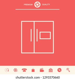 Refrigerator linear icon. Graphic elements for your design