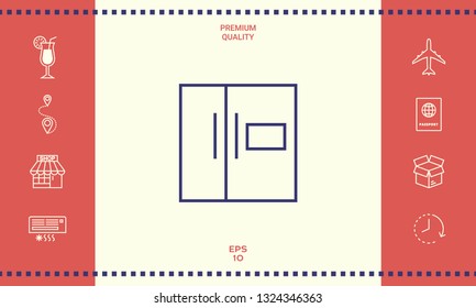 Refrigerator linear icon. Graphic elements for your design