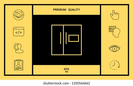 Refrigerator linear icon. Graphic elements for your design