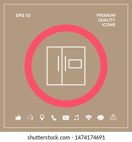 Refrigerator linear icon. Graphic elements for your design