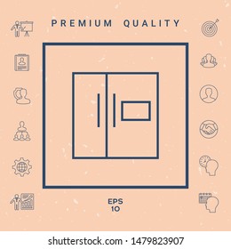 Refrigerator linear icon. Graphic elements for your design