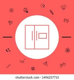 Refrigerator linear icon. Graphic elements for your design