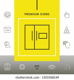 Refrigerator linear icon. Graphic elements for your design