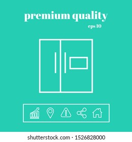 Refrigerator linear icon. Graphic elements for your design
