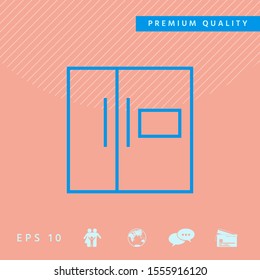 Refrigerator linear icon. Graphic elements for your design