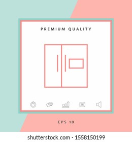 Refrigerator linear icon. Graphic elements for your design