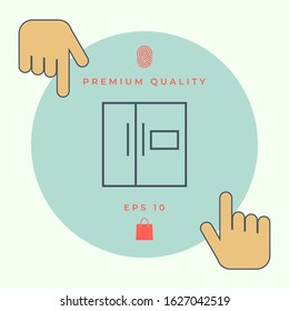 Refrigerator linear icon. Graphic elements for your design